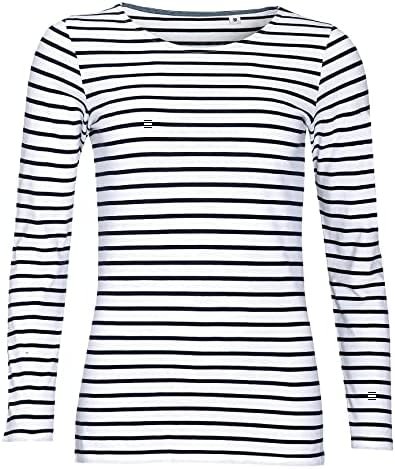 Womens/Ladies Marine Long Sleeve Stripe T-Shirt