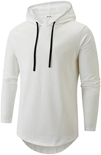 Mens 100 Cotton Longline Hoodie T-Shirt Pre - Shrunk S-XXXL