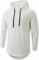Mens 100 Cotton Longline Hoodie T-Shirt Pre - Shrunk S-XXXL